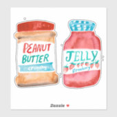 Peanut Butter und Jelly Watercolor Aufkleber (Blatt)