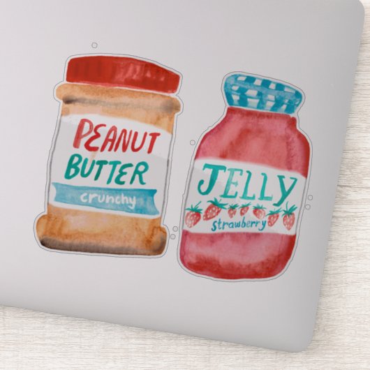 Peanut Butter und Jelly Watercolor Aufkleber (Detail)