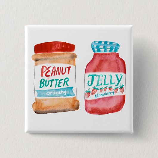 Peanut Butter und Jelly Watercolor Button (Vorderseite)