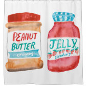 Peanut Butter und Jelly Watercolor-Muster Duschvorhang (Vorderseite)