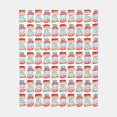 Peanut Butter und Jelly Watercolor-Muster Fleecedecke (Vorderseite)