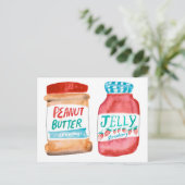 Peanut Butter und Jelly Watercolor Postkarte (Stehend Vorderseite)