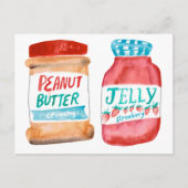 Peanut Butter und Jelly Watercolor Postkarte (Vorderseite)