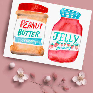 Peanut Butter und Jelly Watercolor Postkarte