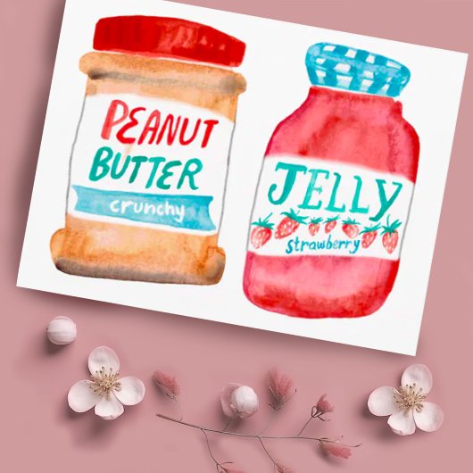 Peanut Butter und Jelly Watercolor Postkarte