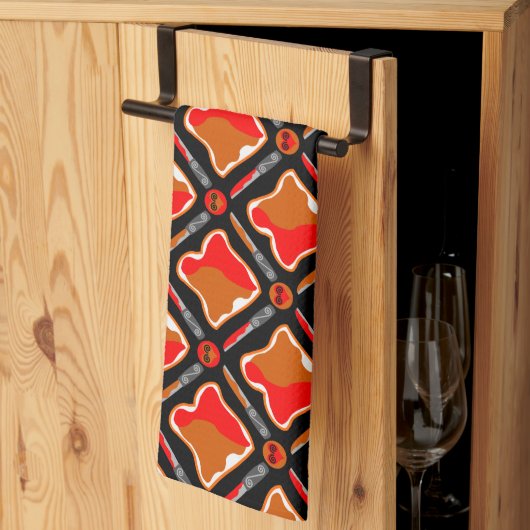 Peanut Butter und Strawberry Jam Seamless Patter Handtuch (Drittel gefaltet)