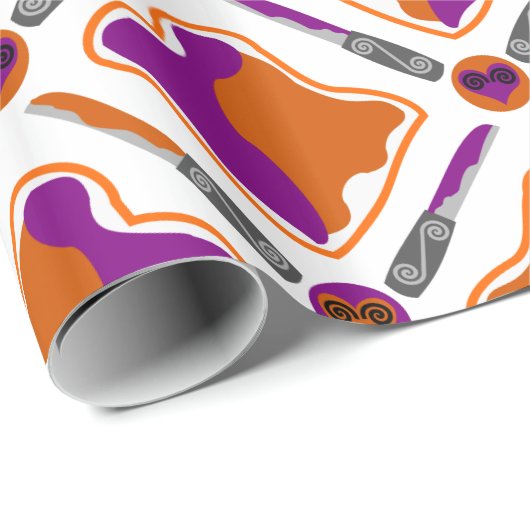 Peanut Butter und Traubengelb Nahtloses Muster Geschenkpapier (Rolleneckpunkt)