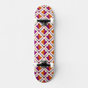 Peanut Butter und Traubengelb Nahtloses Muster Skateboard