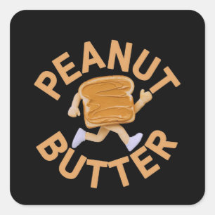 Peanut Butter Vibes Funny & Niedlich Design Quadratischer Aufkleber