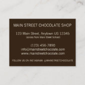 Peanut Cluster Chocolatier Chocolate Candy Shop Visitenkarte (Rückseite)