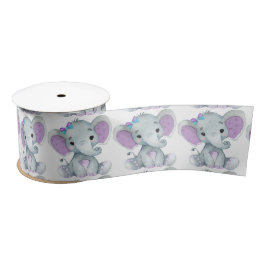 Peanut Elephant Satin Ribbon Spool Lila Aquamarine Satinband