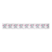 Peanut Elephant Satin Ribbon Spool Pink Bow Satinband (Vorderseite)