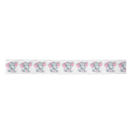 Peanut Elephant Satin Ribbon Spool Pink Bow Satinband