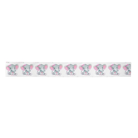Peanut Elephant Satin Ribbon Spool Pink Bow Satinband (Vorderseite)