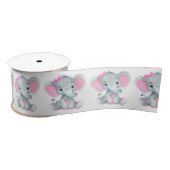 Peanut Elephant Satin Ribbon Spool Pink Bow Satinband (Spule)