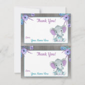 Peanut Elephant Vielen Dank Karten 2 Seiten Lila A (Vorderseite)