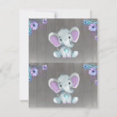 Peanut Elephant Vielen Dank Karten 2 Seiten Lila A (Rückseite)