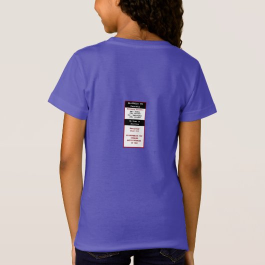 Peanut Food Allergy Alert Abzeichen Style T-Shirt (Rückseite)