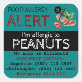 Peanut Food Allergy Sticker Aquamarin (Vorderseite)
