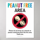 Peanut Free Area Customized Allergy Work Area Poster (Vorne)