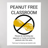 Peanut Free Klassenzimmer Unterrichtsschule keine Poster (Vorne)
