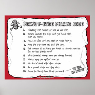 Peanut-Free-Pirate-Code (Poster) Poster