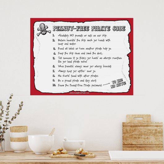 Peanut-Free-Pirate-Code (Poster) Poster (Küche)