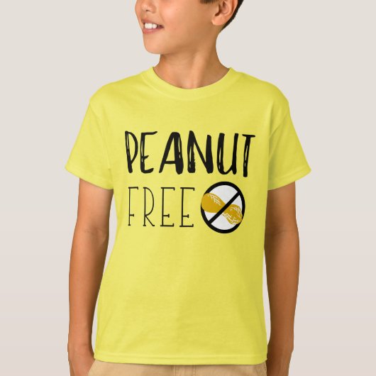 Peanut Free Symbol Peanut Allergie Alert T-Shirt (Vorderseite)