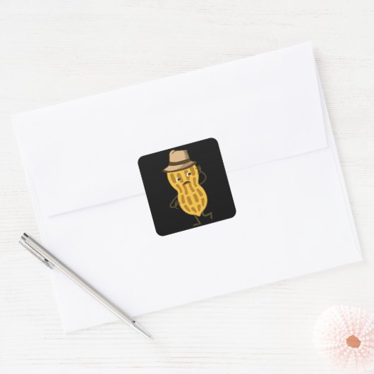 Peanut Funny Quadratischer Aufkleber (Umschlag)