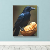 Peanut Lovers Crow-Raven Leinwand Kunst, Dichtung (Insitu (Holzboden))