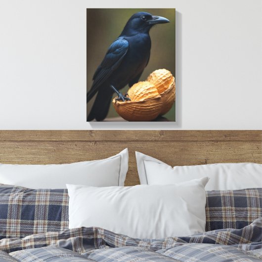 Peanut Lovers Crow-Raven Leinwand Kunst, Dichtung (Insitu (Schlafzimmer))