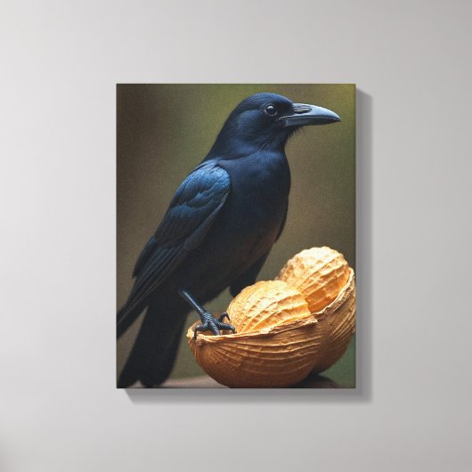 Peanut Lovers Crow-Raven Leinwand Kunst, Dichtung (Vorderseite)
