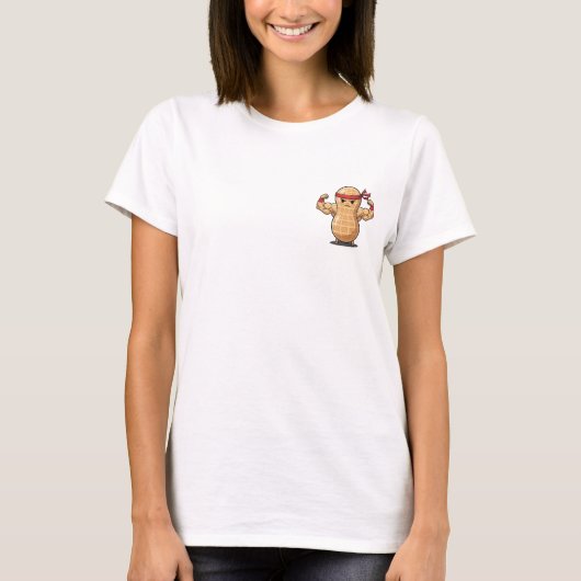Peanut Power Pose – Fierce Cartoon Peanut T-Shirt (Vorderseite)