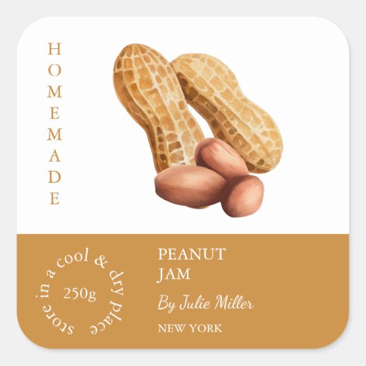 Peanut-Small-Business-Label Quadratischer Aufkleber (Vorderseite)