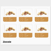 Peanut-Small-Business-Label Quadratischer Aufkleber (Blatt)