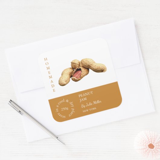 Peanut-Small-Business-Label Quadratischer Aufkleber (Umschlag)