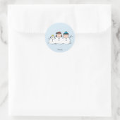 Peanuts | 3-Personen-Schneemann Runder Aufkleber (Tasche)