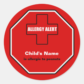 Peanuts Allergy Medical Alert Custom Std Sticker