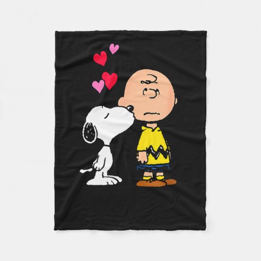 Peanuts - And Charlie Dog Kisses Valentine Wishes  Fleecedecke (Vorderseite)
