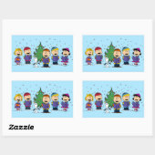 Peanuts | Around the Christmas Tree Rectangular St Rechteckiger Aufkleber (Blatt)
