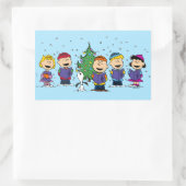 Peanuts | Around the Christmas Tree Rectangular St Rechteckiger Aufkleber (Tasche)