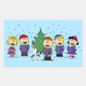 Peanuts | Around the Christmas Tree Rectangular St Rechteckiger Aufkleber (Vorderseite)