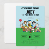 Peanuts Baseball Geburtstagsfeier Einladung (Vorne/Hinten)