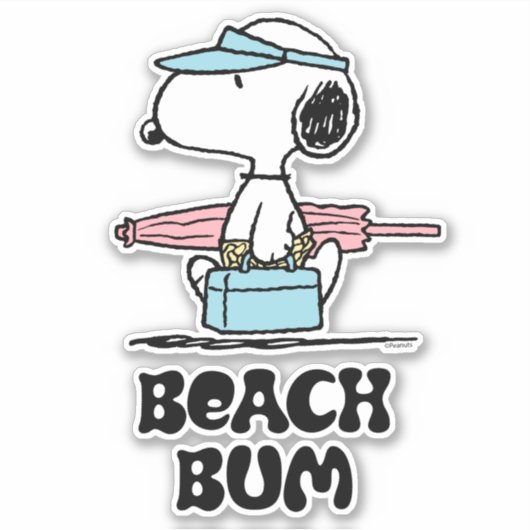 PEANUTS | Beach Bum Snoopy Aufkleber (Vorderseite)