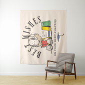 Peanuts Best Wishes Graduation Snoopy Reading Wandteppich (Beispiel)