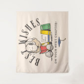 Peanuts Best Wishes Graduation Snoopy Reading Wandteppich (Vorderseite)