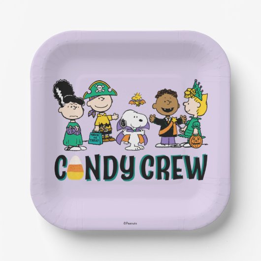Peanuts Candy Crew Halloween-Gang Pappteller (Vorderseite)