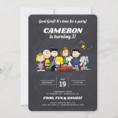 Peanuts | Chalkboard Birthday Einladung (Vorderseite)