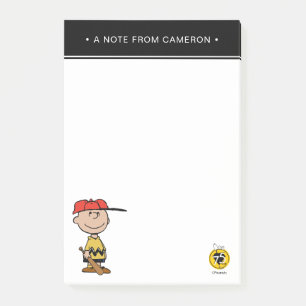 Peanuts   Charlie Brown Baseball-Lächeln Post-it Klebezettel