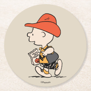Peanuts Charlie Brown Cowboy Halloween Runder Pappuntersetzer